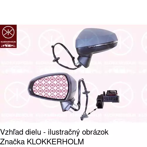 Sklo vonkajšieho zrkadla s držiakom 13C1545M /POLCAR/ - obr. 5