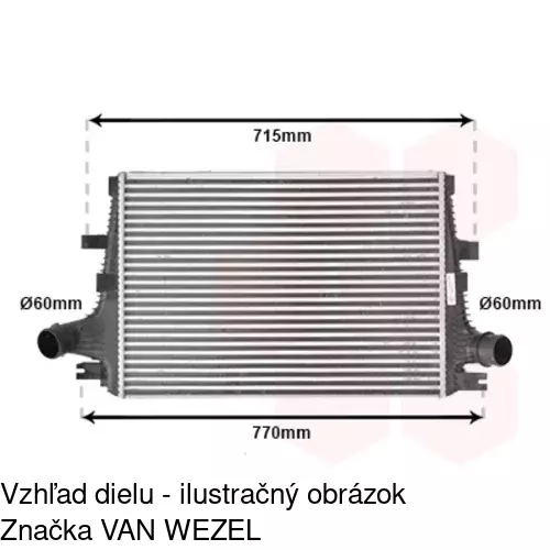 Chladiče vzduchu (Intercoolery) 1411J8-1 /POLCAR/ - obr. 2