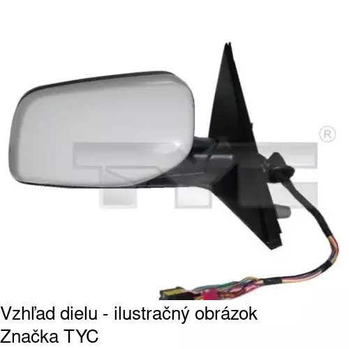 Sklo vonkajšieho zrkadla s držiakom 2017555E /POLCAR/ - obr. 2