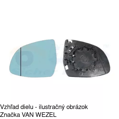 Sklo vonkajšieho zrkadla s držiakom 20T1545M /POLCAR/ - obr. 1