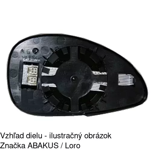 Sklo vonkajšieho zrkadla s držiakom 2329547E /POLCAR/ - obr. 4