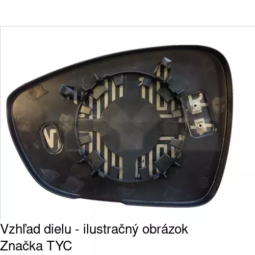Sklo vonkajšieho zrkadla s držiakom 2334544E /POLCAR/ - obr. 1