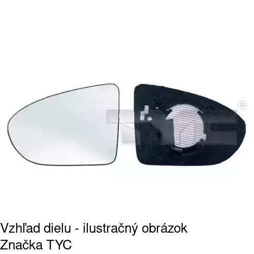 Sklo vonkajšieho zrkadla s držiakom 2759554E /POLCAR/ - obr. 1