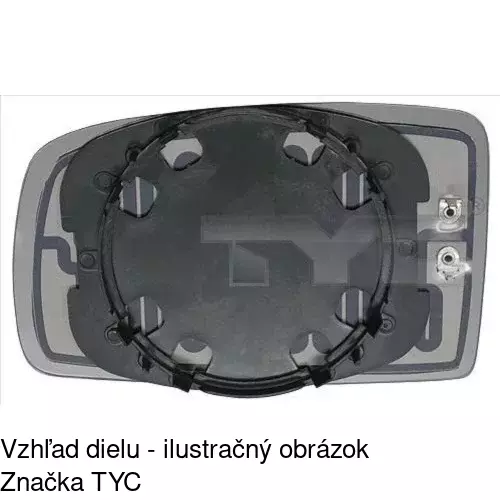 Sklo vonkajšieho zrkadla s držiakom 3003555M /POLCAR/ - obr. 1