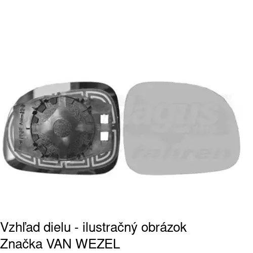 Sklo vonkajšieho zrkadla s držiakom 3003556M /POLCAR/ - obr. 2