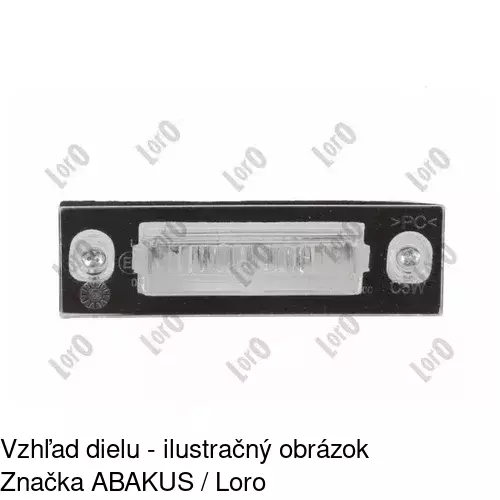 Svetlo na osvetlenie evidenčného čísla 3030958S /POLCAR/ - obr. 2