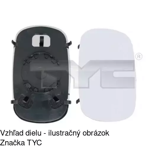 Sklo vonkajšieho zrkadla s držiakom 3040541M /POLCAR/ - obr. 5