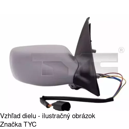 Sklo vonkajšieho zrkadla s držiakom 3207545M /POLCAR/ - obr. 1