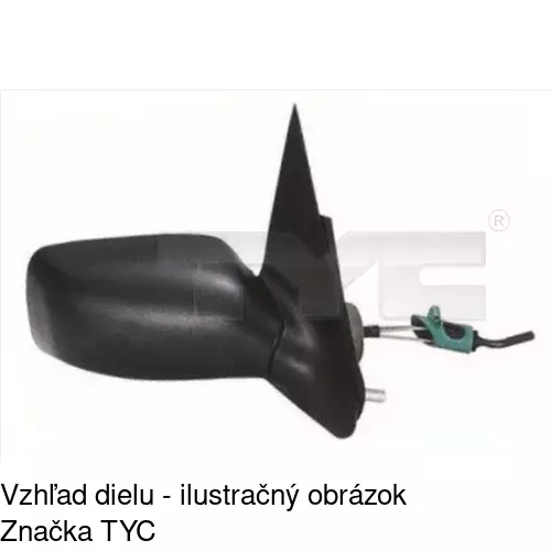 Sklo vonkajšieho zrkadla s držiakom 3216544M /POLCAR/ - obr. 5