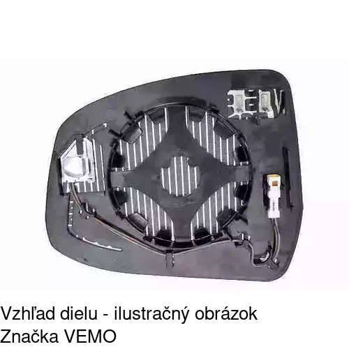 Sklo vonkajšieho zrkadla s držiakom 32C1555M /POLCAR/ - obr. 1