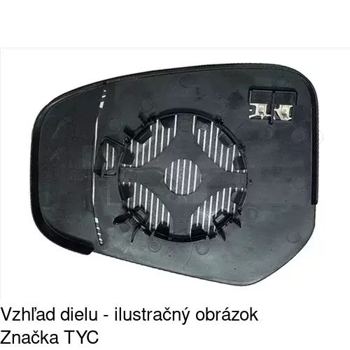 Sklo vonkajšieho zrkadla s držiakom 32U3545M /POLCAR/ - obr. 1