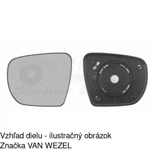 Sklo vonkajšieho zrkadla s držiakom 4048545E /POLCAR/ - obr. 2
