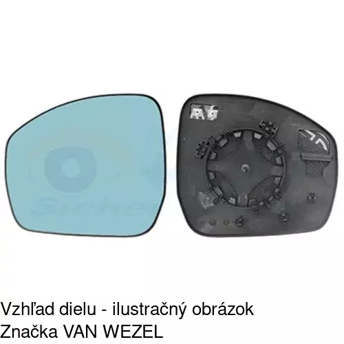 Sklo vonkajšieho zrkadla s držiakom 43K1545M /POLCAR/ - obr. 1