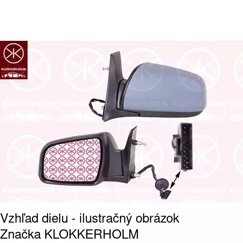 Sklo vonkajšieho zrkadla s držiakom 5563545M /POLCAR/ - obr. 4