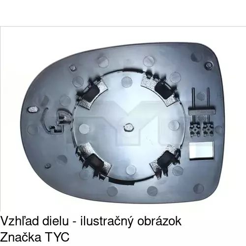 Sklo vonkajšieho zrkadla s držiakom 6064542E /POLCAR/ - obr. 4