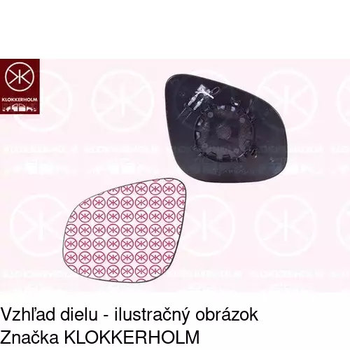 Sklo vonkajšieho zrkadla s držiakom 60U1544M /POLCAR/ - obr. 1