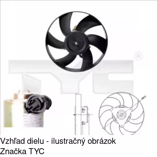 Ventilátor bez krytu / podpery POLCAR 671423U1X