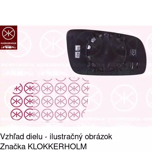Sklo vonkajšieho zrkadla s držiakom 6913546M /POLCAR/ - obr. 3