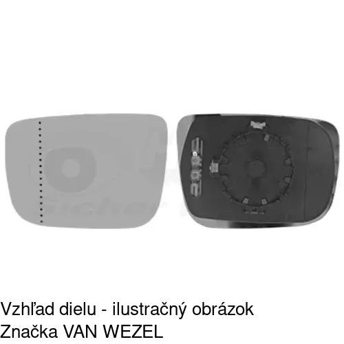 Sklo vonkajšieho zrkadla s držiakom 9065545E /POLCAR/ - obr. 3