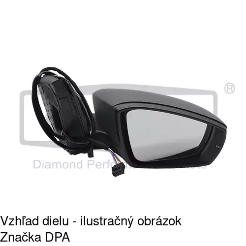 Sklo vonkajšieho zrkadla s držiakom 9533552E /POLCAR/ - obr. 2