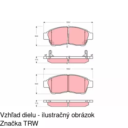 Brzdové dosky S70-0108 /POLCAR/ - obr. 3