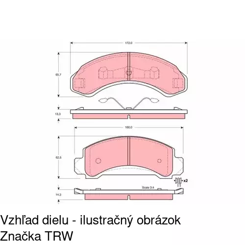 Brzdové dosky S70-0248 /POLCAR/ - obr. 3