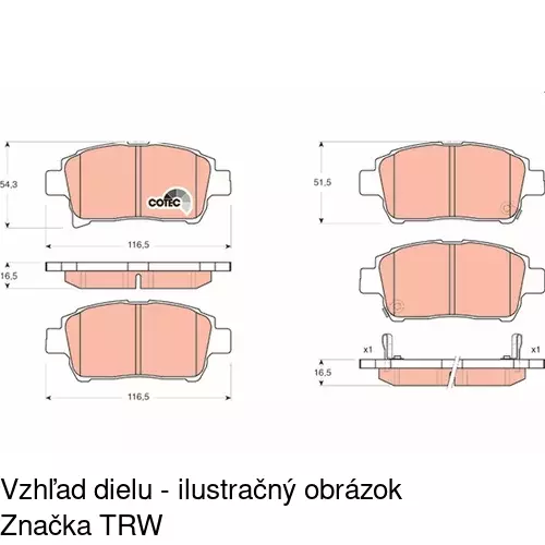 Brzdové dosky S70-0263 /POLCAR/ - obr. 4