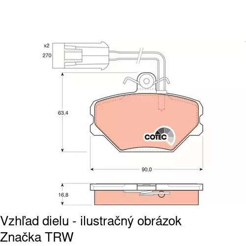 Brzdové dosky S70-0335 /POLCAR/ - obr. 1