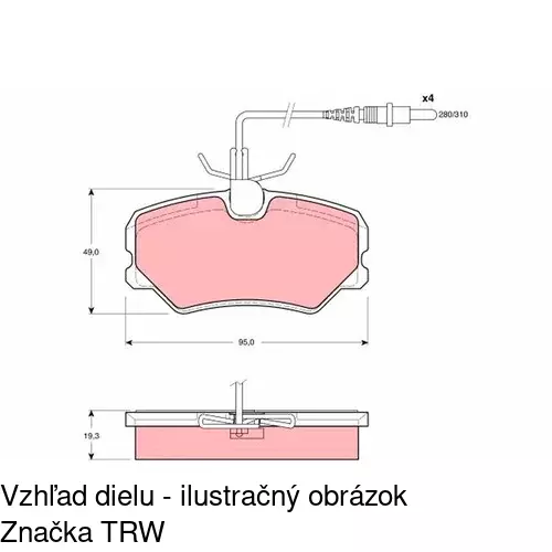 Brzdové dosky S70-0395 /POLCAR/ - obr. 4