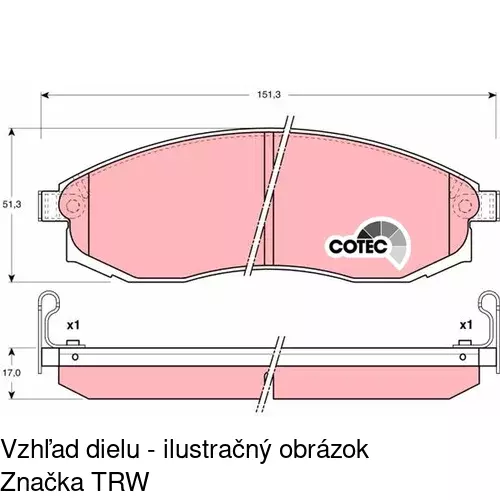 Brzdové dosky S70-0595 /POLCAR/ - obr. 2