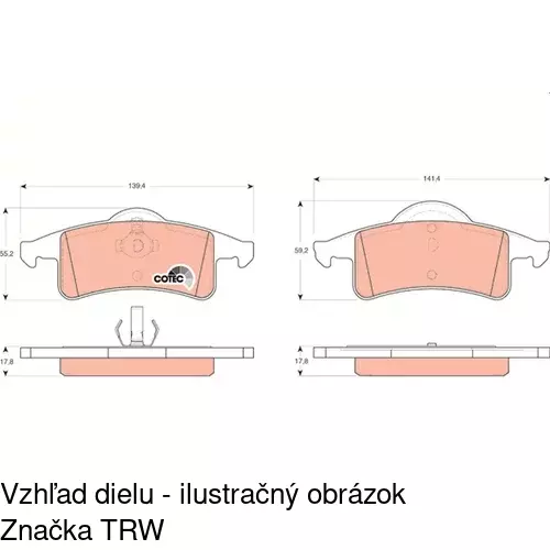 Brzdové dosky S70-1346 /POLCAR/ - obr. 1