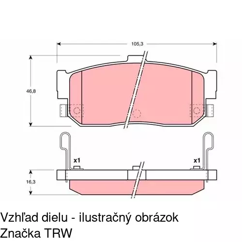 Brzdové dosky S70-1360 /POLCAR/ - obr. 2