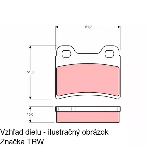 Brzdové dosky S70-1400 /POLCAR/ - obr. 2