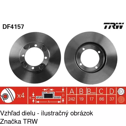 Brzdový kotúč S71-0214 /POLCAR/ - obr. 1