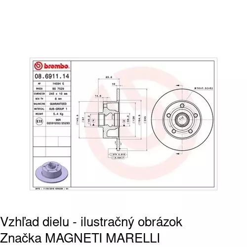 Brzdový kotúč POLCAR S71-1110S