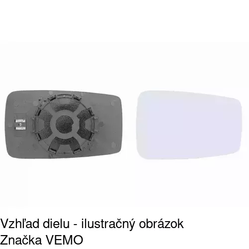 Sklo vonkajšieho zrkadla s držiakom 1307551E /POLCAR/ - obr. 3