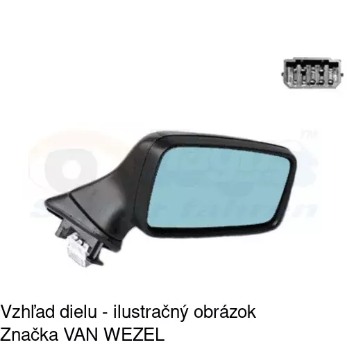 Sklo vonkajšieho zrkadla s držiakom 1307551E /POLCAR/ - obr. 5