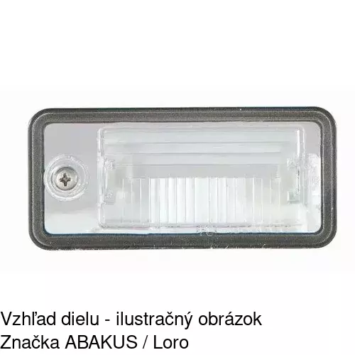 Svetlo na osvetlenie evidenčného čísla POLCAR 1334958E