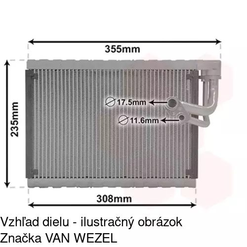 Výparník klimatizácie POLCAR 1337P8-1
