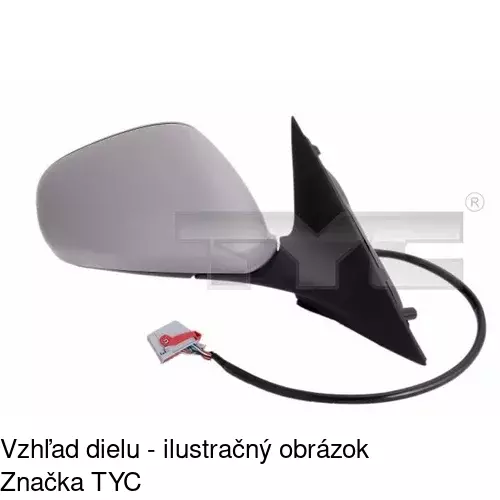 Sklo vonkajšieho zrkadla s držiakom 1411546M /POLCAR/ - obr. 3