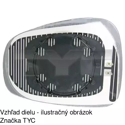Sklo vonkajšieho zrkadla s držiakom 1411546M /POLCAR/ - obr. 4