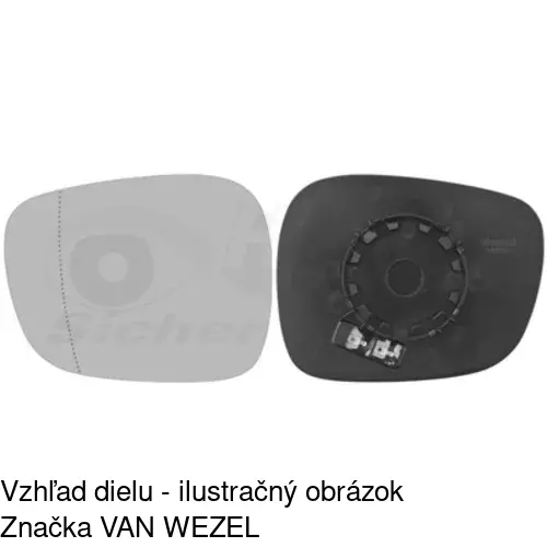 Sklo vonkajšieho zrkadla s držiakom 2060546E /POLCAR/ - obr. 4