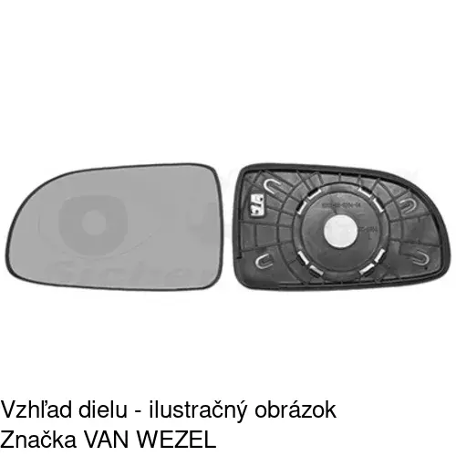 Sklo vonkajšieho zrkadla s držiakom 2504544E /POLCAR/ - obr. 4
