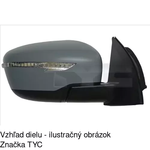 Sklo vonkajšieho zrkadla s držiakom 27C1545M /POLCAR/ - obr. 2