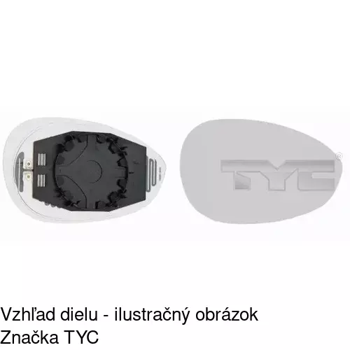 Sklo vonkajšieho zrkadla s držiakom 3024556M /POLCAR/ - obr. 2