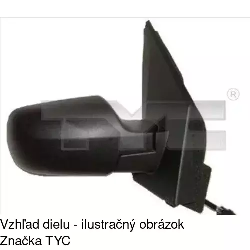 Sklo vonkajšieho zrkadla s držiakom 3257551M /POLCAR/ - obr. 3