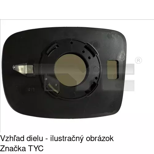 Sklo vonkajšieho zrkadla s držiakom 4003554E /POLCAR/