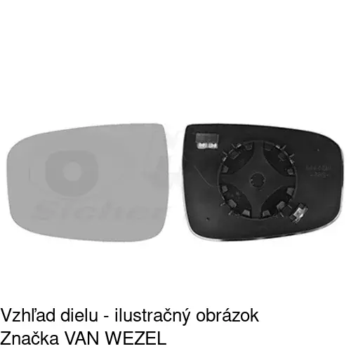 Sklo vonkajšieho zrkadla s držiakom 40L1545M /POLCAR/ - obr. 2
