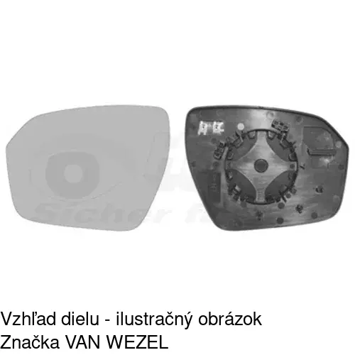 Sklo vonkajšieho zrkadla s držiakom 43Y1545M /POLCAR/ - obr. 3