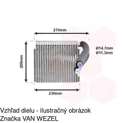 Výparník klimatizácie 5005P81X /POLCAR/ - obr. 1